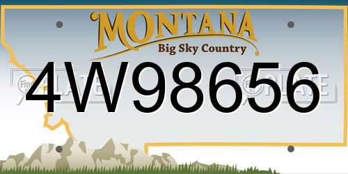 4W98656 Montana License Plate