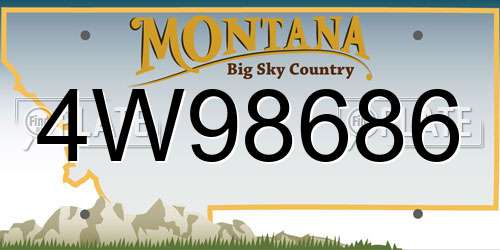 4W98686 Montana License Plate