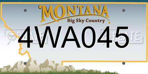 4WA045 Montana License Plate