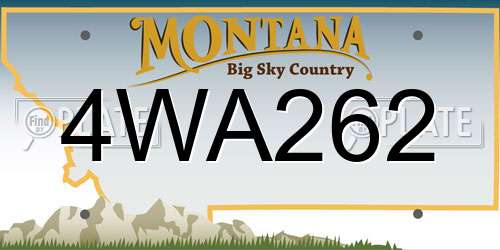 4WA262 Montana License Plate