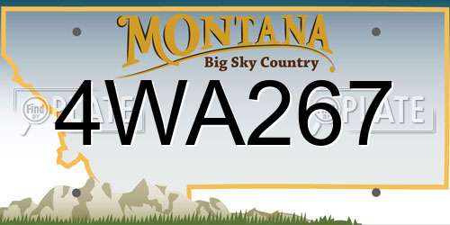 4WA267 Montana License Plate