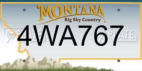 4WA767 Montana License Plate