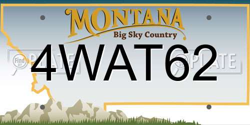 4WAT62 Montana License Plate