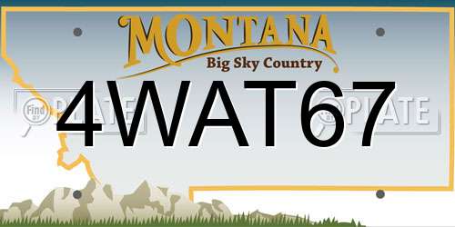 4WAT67 Montana License Plate