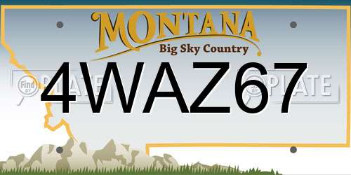4WAZ67 Montana License Plate