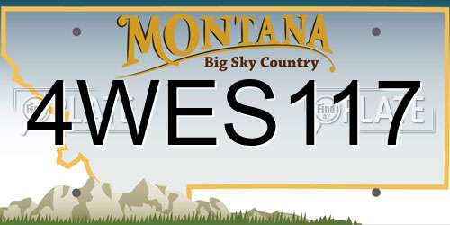 4WES117 Montana License Plate
