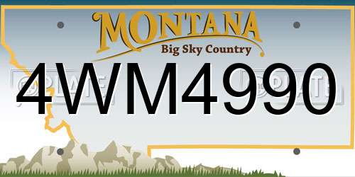 4WM4990 Montana License Plate