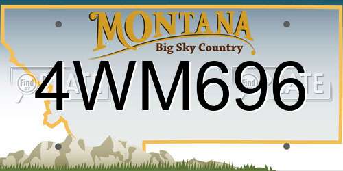 4WM696 Montana License Plate