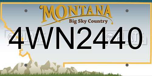 4WN2440 Montana License Plate