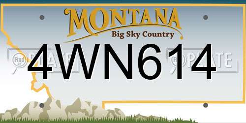 4WN614 Montana License Plate
