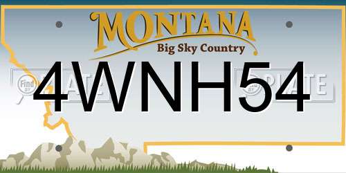 4WNH54 Montana License Plate