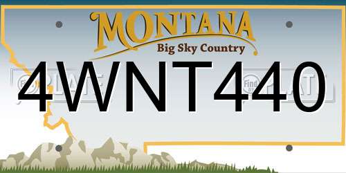 4WNT440 Montana License Plate
