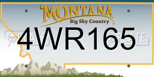 4WR165 Montana License Plate