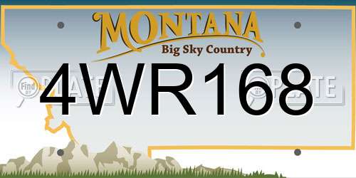 4WR168 Montana License Plate