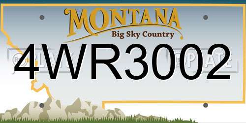 4WR3002 Montana License Plate