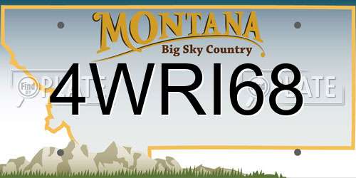 4WRI68 Montana License Plate