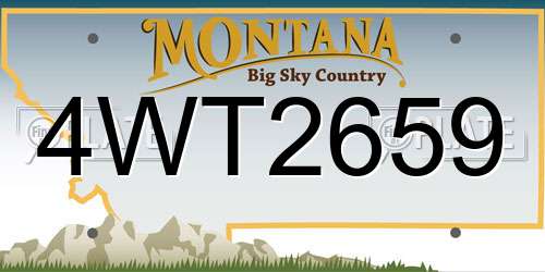 4WT2659 Montana License Plate