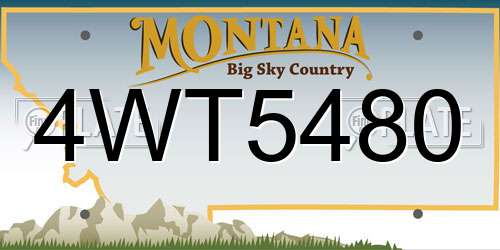 4WT5480 Montana License Plate