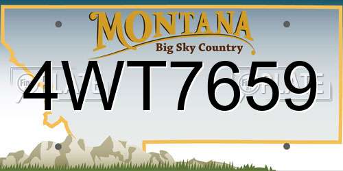4WT7659 Montana License Plate