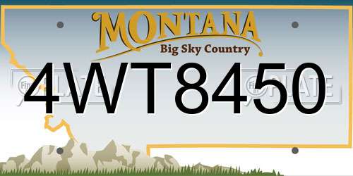 4WT8450 Montana License Plate