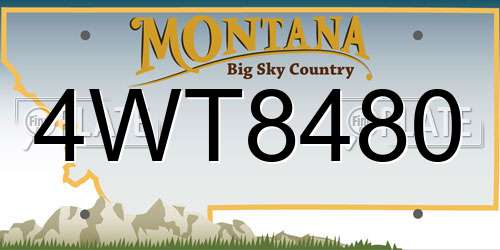 4WT8480 Montana License Plate