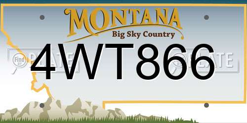 4WT866 Montana License Plate