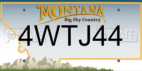 4WTJ44 Montana License Plate