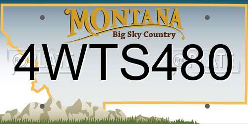4WTS480 Montana License Plate