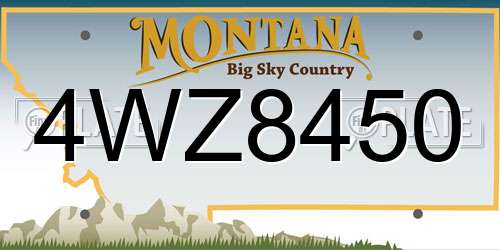 4WZ8450 Montana License Plate