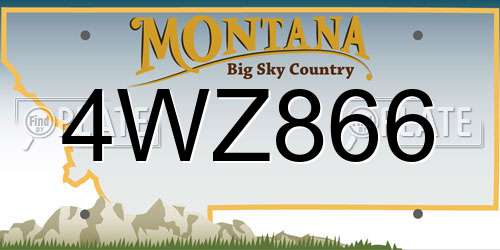 4WZ866 Montana License Plate