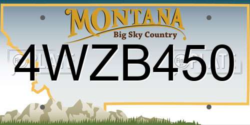4WZB450 Montana License Plate