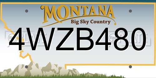 4WZB480 Montana License Plate