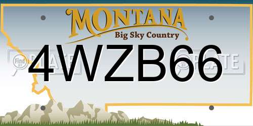 4WZB66 Montana License Plate