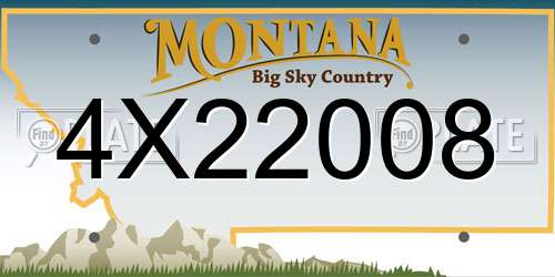 4X22008 Montana License Plate