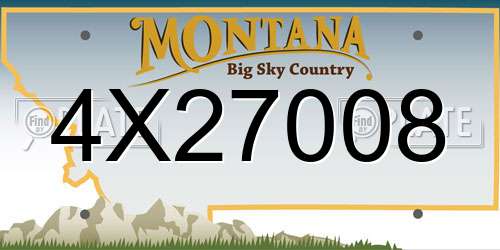4X27008 Montana License Plate