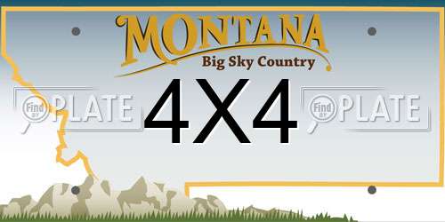 4X4 Montana License Plate