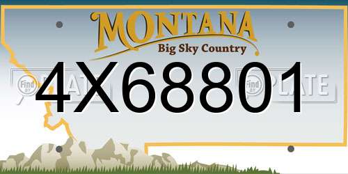 4X68801 Montana License Plate