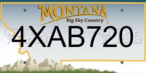 4XAB720 Montana License Plate