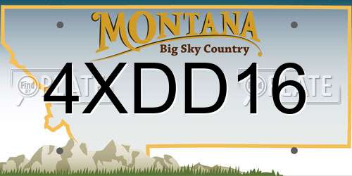 4XDD16 Montana License Plate