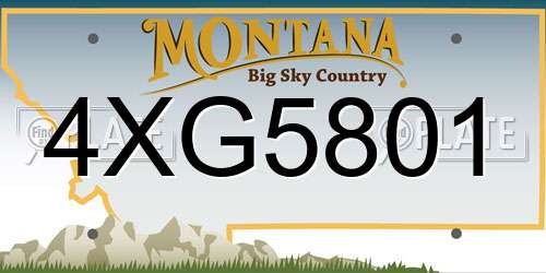 4XG5801 Montana License Plate
