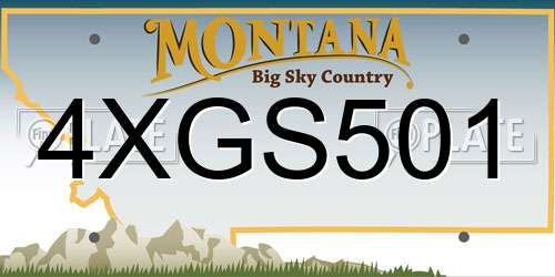 4XGS501 Montana License Plate