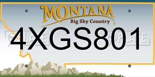4XGS801 Montana License Plate