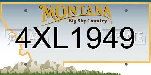4XL1949 Montana License Plate