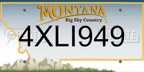 4XLI949 Montana License Plate