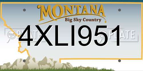 4XLI951 Montana License Plate