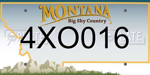 4XO016 Montana License Plate