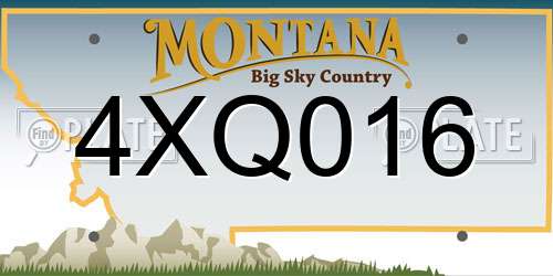 4XQ016 Montana License Plate