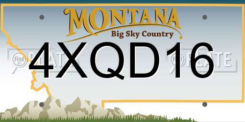 4XQD16 Montana License Plate