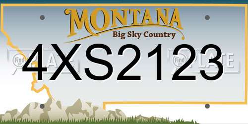 4XS2123 Montana License Plate