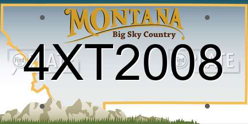 4XT2008 Montana License Plate